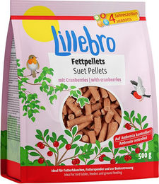 Produktbild von Lillebro Fettpellets mit Cranberries Ergänzungsfutter für Wildvögel 500 g - 500 g