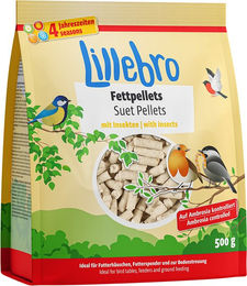 Lillebro Fettpellets mit Insekten als ganzjähriges Ergänzungsfutter für Wildvögel 500 g - 500 g – Bild 1 von 1