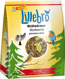 Produktbild von Lillebro Getrocknete Mehlwürmer Insektenfutter für Wildvögel und Kleintiere 2 x 500 g - 2 x 500 g