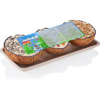 Produktbild von Lillebro Kokosnuss Schalen mit Wildvogel Futter Mix für Meisen 3 Stück à 200 g - 3 x 200 g