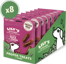 Produktbild von Lily's Kitchen Belohnungssnack Würstchen aus Ente und Hirsch getreidefrei 8 x 70g