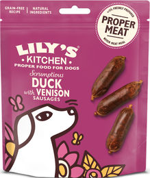 Produktbild von Lily's Kitchen Belohnungssnack Würstchen mit Ente und Hirsch getreidefrei 70g