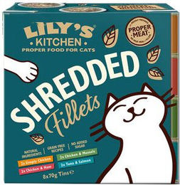 Lily's Kitchen Cat Shredded Fillets Katzen Dosenfutter Mix Huhn Thunfisch Lachs Getreidefrei 8 x 70 g – Bild 1 von 3