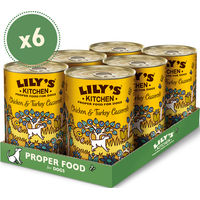 Produktbild von Lily's Kitchen Hühner-Schmortopf mit Truthahn Stückchen in Sauce Multipack 6 x 400g