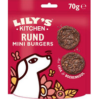 Produktbild von Lily's Kitchen Hund Belohnungssnack Beef Mini Burger mit Rindfleisch getreidefrei 70 g