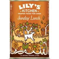 Produktbild von Lily's Kitchen Hundefutter Junior Huhn mit Kartoffeln und Erbsen Stückchen in Sauce Glutenfrei 6 x 400 g