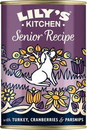 Produktbild von Lily's Kitchen Hundefutter Senior Truthahn mit Lachs Stückchen in Sauce getreidefrei 6 x 400 g