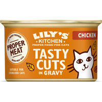 Produktbild von Lily's Kitchen Katzenfutter Hühnchenstücke in Soße mit Fisch 85g