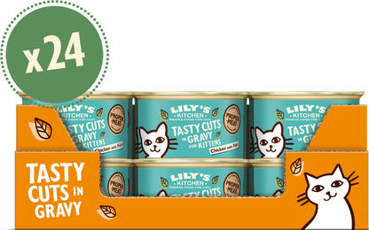 Produktbild von Lily's Kitchen Kitten Nassfutter Huhn Lachs und Garnele in Soße 24 x 85g