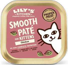 Produktbild von Lily's Kitchen Kitten Smooth Paté Selection Huhn und Lachs getreidefrei ohne Zucker 19 x 85 g