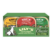 Produktbild von Lily's Kitchen Nassfutter für ausgewachsene Hunde Classic Dinner Multipack mit Huhn Pute und Lamm Getreidefrei 6 x 150g Schalen