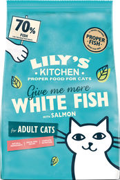 Produktbild von Lily's Kitchen Nassfutter mit saisonalem Weissfisch und Lachs sowie hohem Fleischanteil 800g