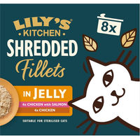 Produktbild von Lily's Kitchen Shredded Fillets Katzen Nassfutter Adult Mixpaket 8 x 70 g Getreidefrei Stückchen in Gelee