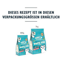 Produktbild von Lily's Kitchen Trockenfutter für ausgewachsene Katzen Weißfisch mit Lachs Getreidefrei und Sensitive 2kg