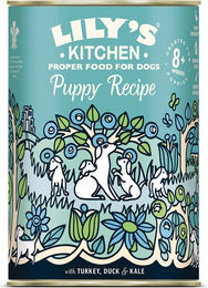 Produktbild von Lily's Kitchen Welpen Nassfutter Truthahn Ente Lachs Stückchen in Sauce Getreidefrei 6 x 400 g