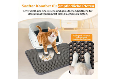 LINUMA Katzenstreumatte für Katzen in Grau und Schwarz – Bild 1 von 4