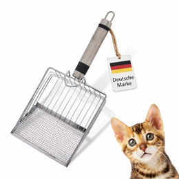 LINUMA Katzenstreuschaufel aus Edelstahl mit Kunststoffgriff in Silber – Bild 1 von 7
