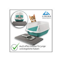 Produktbild von LINUMA Katzentoilette Haubentoilette aus Kunststoff inklusive Streumatte und Schaufel für Katzen und Kitten