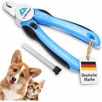 Produktbild von LINUMA Krallenschere aus Edelstahl für Hunde und Katzen in Blau mit Sicherheitsstopp