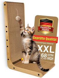 LINUMA Kratzbrett für Katzen aus Kratzpappe 68cm hoch Braun – Bild 1 von 12