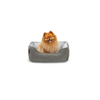 Produktbild von lionto 2-in-1 Hundebett für Hunde und Katzen aus Kunstleder in Grau Größe L