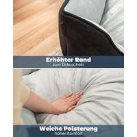 Produktbild von Lionto 2-in-1 Hundebett und Hundekissen für Hunde und Katzen aus Kunstleder in Schwarz/Grau Größe L - 1 Stk.