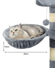 lionto 2er Set Liegemulde für Kratzbäume aus Metall und Plüsch Grau 40 cm Durchmesser – Bild 1 von 3