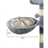 Produktbild von lionto 2er Set Liegemulde für Kratzbäume aus Metall und Plüsch Grau 40 cm Durchmesser