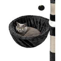 Produktbild von lionto 2er Set Liegemulde für Kratzbäume aus Metall und Stoff Schwarz 40 cm Durchmesser