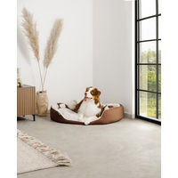 Produktbild von Lionto 4-in-1 Hundebett aus Oxford-Gewebe mit Wendekissen in Braun/Beige Größe L