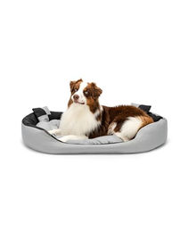 Lionto 4-in-1 Hundebett aus Oxford-Gewebe mit Wendekissen in Größe L Grau/Schwarz - 1 Stk. – Bild 1 von 5