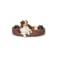Produktbild von Lionto 4-in-1 Hundebett aus Oxford-Gewebe mit Wendekissen in Schwarz/Braun Größe L