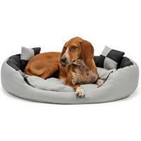 Produktbild von Lionto 4-in-1 Hundebett mit Wendekissen aus Oxford-Gewebe grau/schwarz Größe L - 1 Stk.