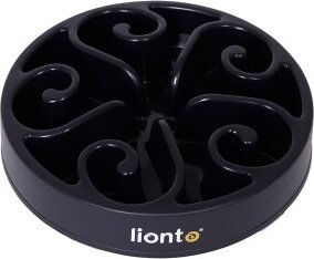 lionto Anti Schling Napf für Hunde und Katzen, Slow Feeder aus Kunststoff, Schwarz, Größe L - 1500 g – Bild 1 von 6