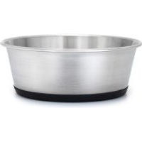 Produktbild von lionto ClassicGrip Futternapf aus Edelstahl mit rutschfestem Silikonboden 950 ml für Hunde und Katzen - 0,95 l