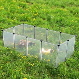 lionto ClearHome Kleintierfreigehege aus Kunststoff für Kaninchen und Meerschweinchen erweiterbar 145x74x47 cm transparent – Bild 1 von 4