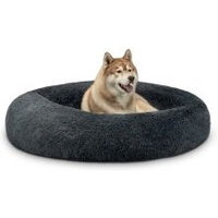 Produktbild von Lionto Donut Hundebett aus Plüsch für Riesenrassen Dunkelgrau XXXXL - 1 Stk.