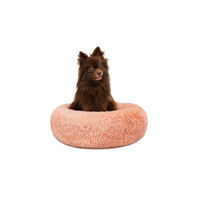 Produktbild von lionto Donut Hundebett und Katzenbett aus Plüsch in Rosa Größe S - 40 cm