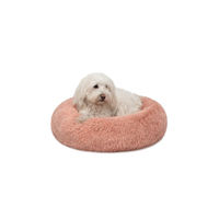 Produktbild von lionto Donut Hundebett und Katzenbett aus Plüsch rosa Größe S - 50 cm