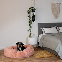 Produktbild von lionto Donutbett für Hunde und Katzen aus Plüsch Rosa Größe L - 1 Stk.