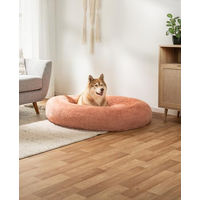 Produktbild von lionto Donutbett für Hunde und Katzen aus Plüsch XL Rosa - 1 Stk.