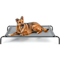 Produktbild von Lionto Erhöhte Hundeliege Outdoor Grau Größe L mit Metallrahmen und abnehmbarem Bezug