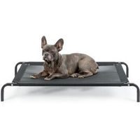 Produktbild von Lionto Erhöhte Hundeliege Outdoor Schwarz Größe L mit Metallrahmen und abnehmbarem Bezug