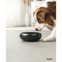 Produktbild von lionto Futternapf aus Edelstahl Schwarz mit rutschfesten Silikonpads 2000 ml für Hunde und Katzen - 2000 ml