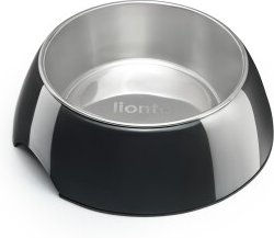 lionto Futternapf aus Melamin mit herausnehmbarem Edelstahl-Einsatz und Anti-Rutsch-Boden für Hunde und Katzen, Schwarz, 210 ml - 210 ml – Bild 1 von 8