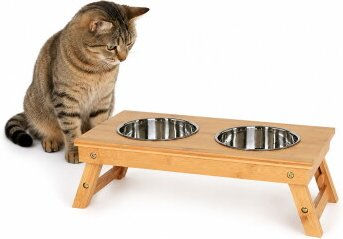 Lionto Futterstation für Katzen aus Bambus – Bild 1 von 1