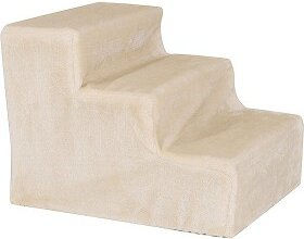 Lionto Haustiertreppe ComfortStep für Hunde und Katzen mit Plüschbezug beige 46x36x34 cm – Bild 1 von 13