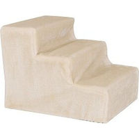 Produktbild von Lionto Haustiertreppe ComfortStep für Hunde und Katzen mit Plüschbezug beige 46x36x34 cm