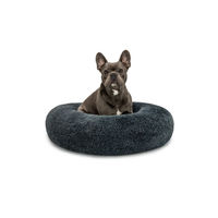 Produktbild von Lionto Hundebett Donut Hundekissen XL aus Plüsch dunkelgrau