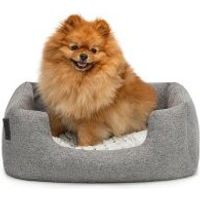 Produktbild von Lionto Hundebett mit Wendekissen aus Stoff in Grau Größe L